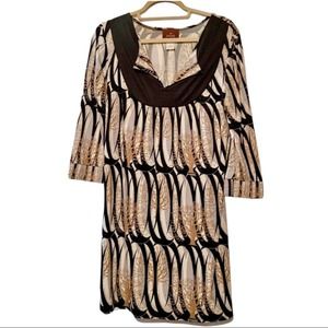 Prairie New York Silk Shift Dress ¾ Banded Sleeve